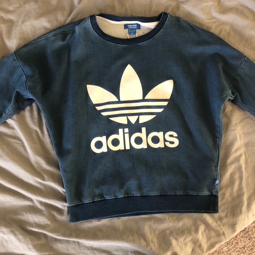 Adidas pull over sweatshirt blue